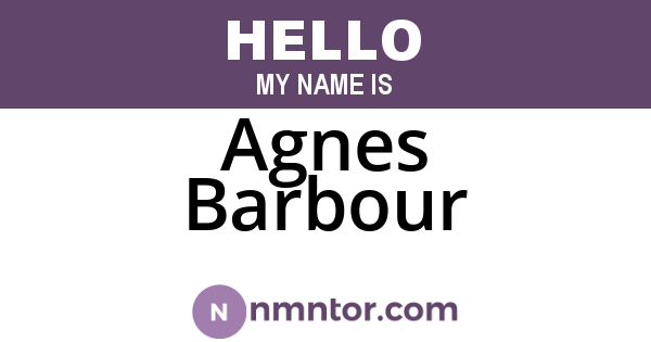 Agnes Barbour