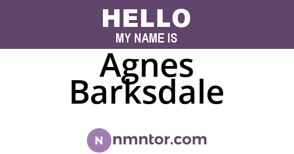 Agnes Barksdale