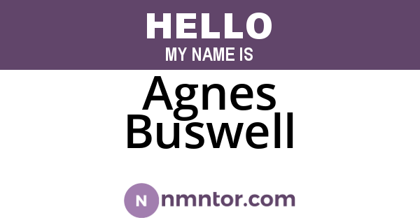 Agnes Buswell