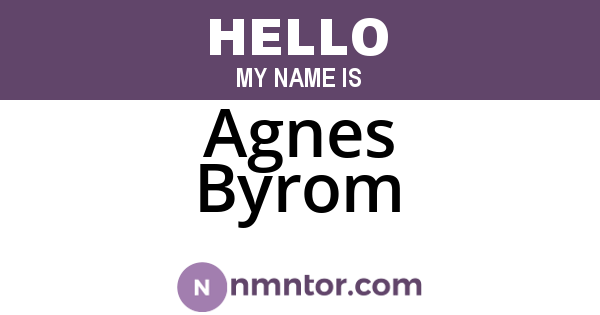 Agnes Byrom