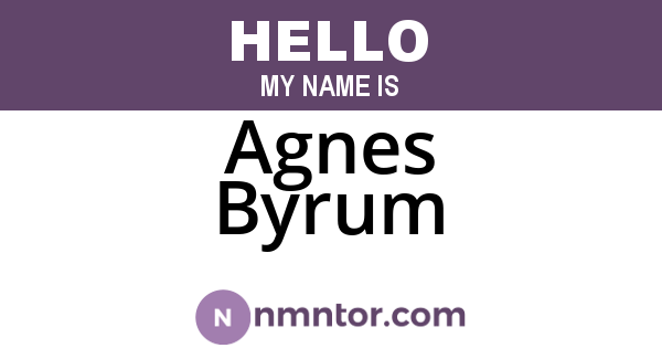 Agnes Byrum