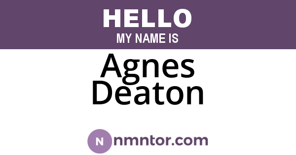 Agnes Deaton