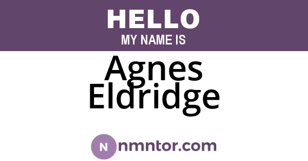 Agnes Eldridge