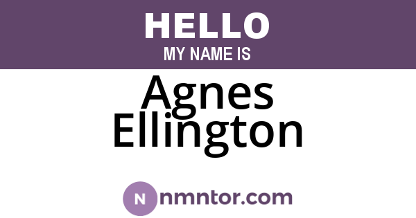 Agnes Ellington