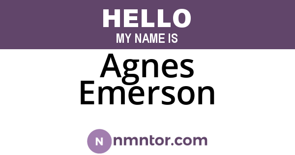 Agnes Emerson