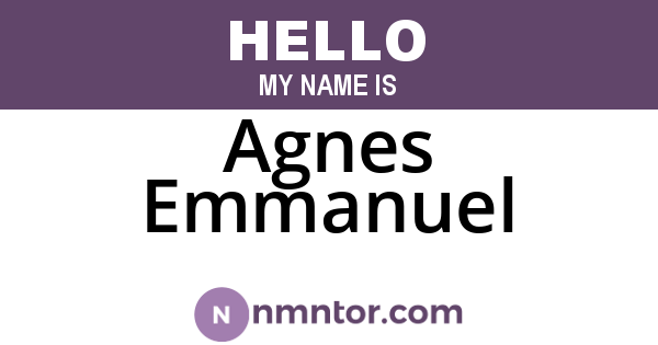 Agnes Emmanuel