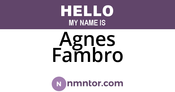 Agnes Fambro