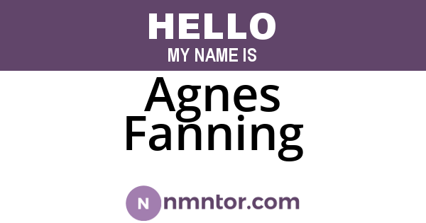 Agnes Fanning