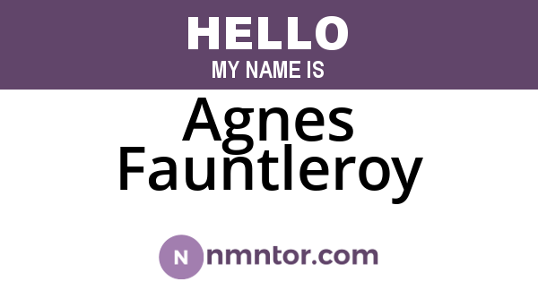 Agnes Fauntleroy