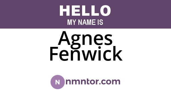 Agnes Fenwick