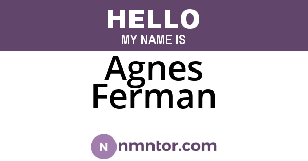 Agnes Ferman