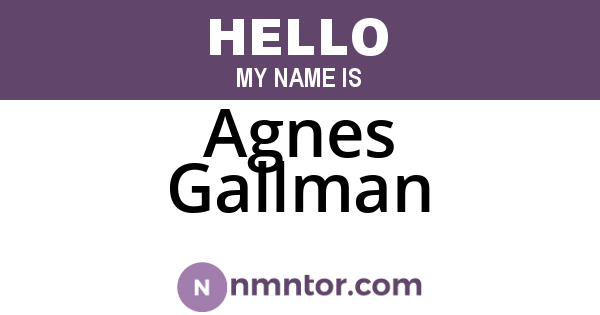 Agnes Gallman