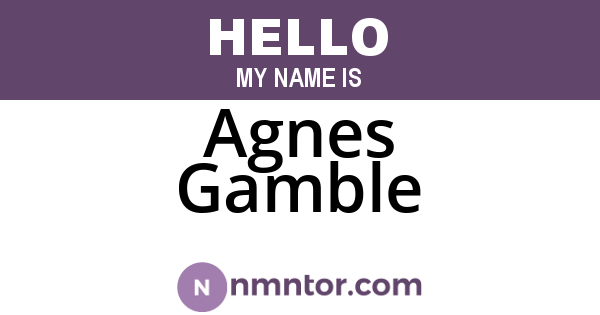 Agnes Gamble