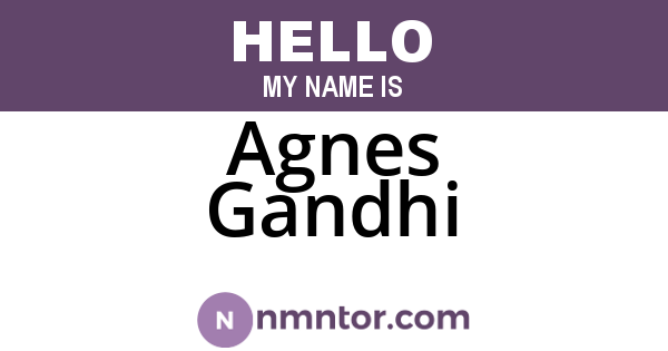 Agnes Gandhi