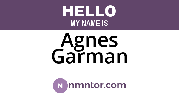 Agnes Garman