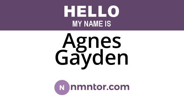 Agnes Gayden