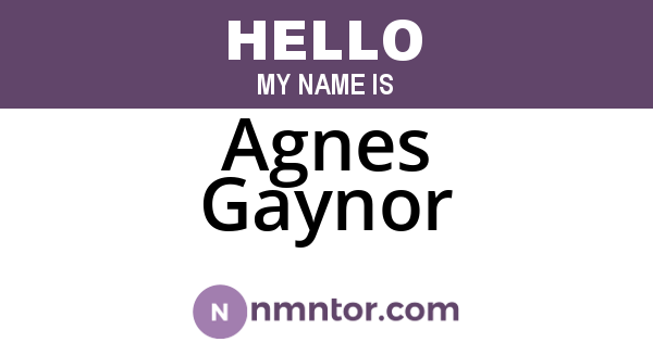 Agnes Gaynor