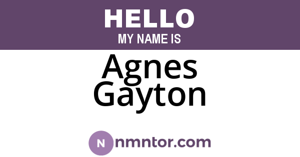 Agnes Gayton