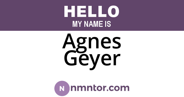 Agnes Geyer