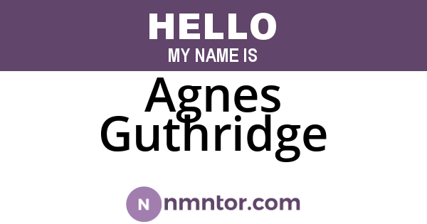 Agnes Guthridge