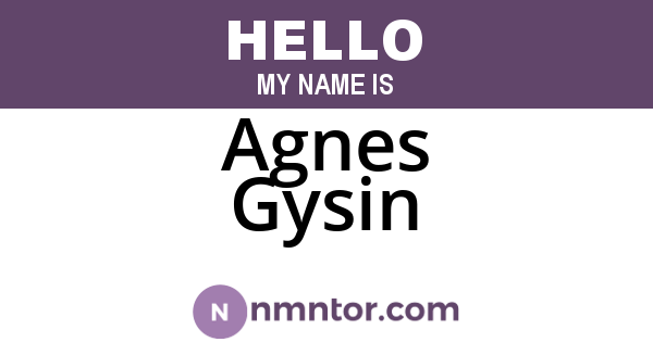 Agnes Gysin