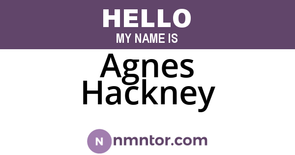 Agnes Hackney