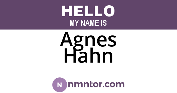 Agnes Hahn
