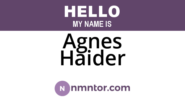 Agnes Haider