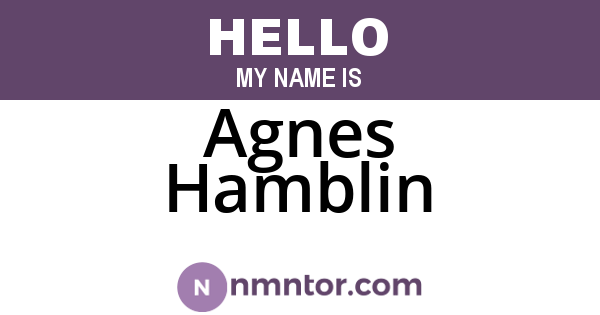 Agnes Hamblin