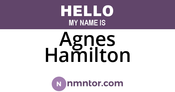 Agnes Hamilton