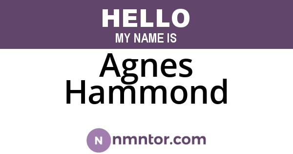 Agnes Hammond