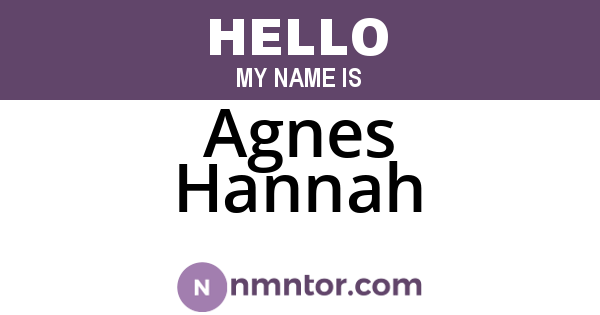 Agnes Hannah