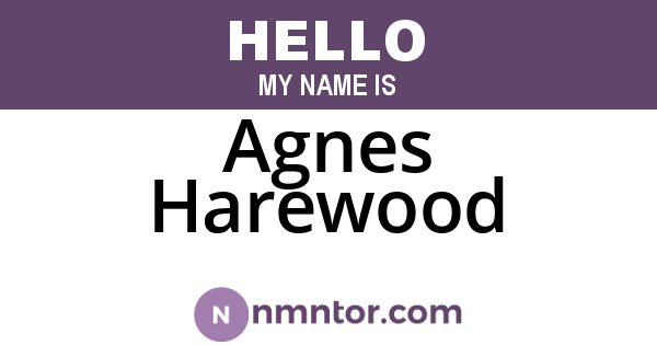Agnes Harewood
