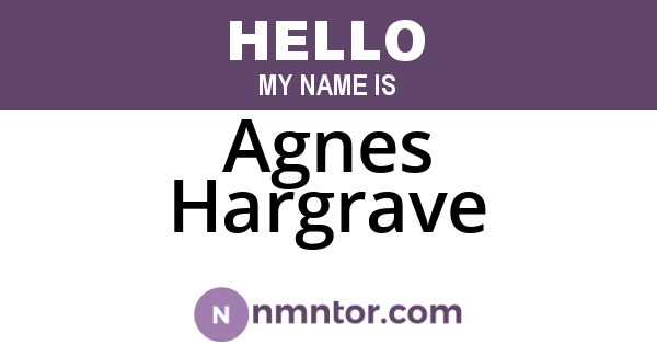 Agnes Hargrave