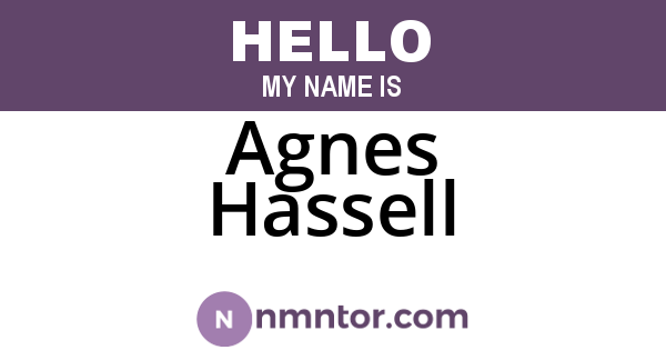 Agnes Hassell