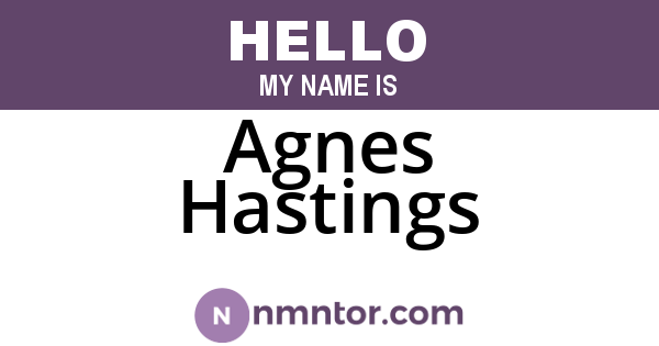 Agnes Hastings