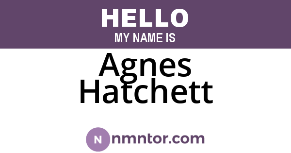 Agnes Hatchett
