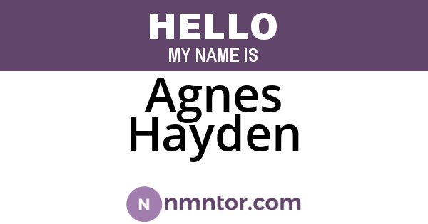 Agnes Hayden