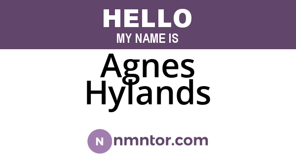Agnes Hylands
