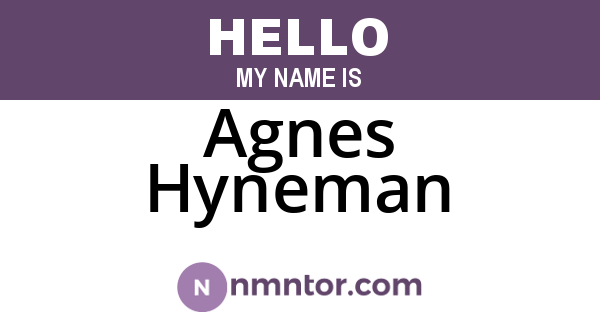 Agnes Hyneman