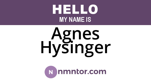 Agnes Hysinger