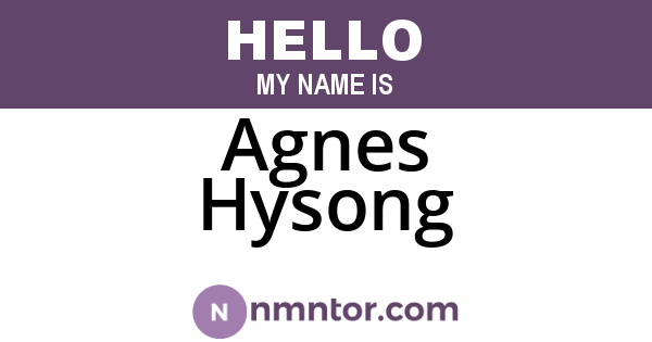 Agnes Hysong