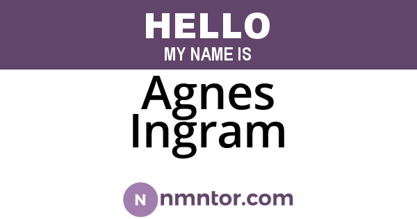 Agnes Ingram