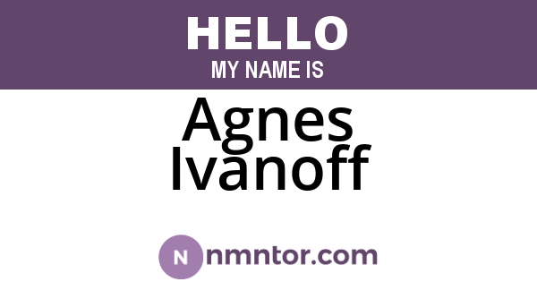 Agnes Ivanoff