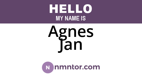 Agnes Jan