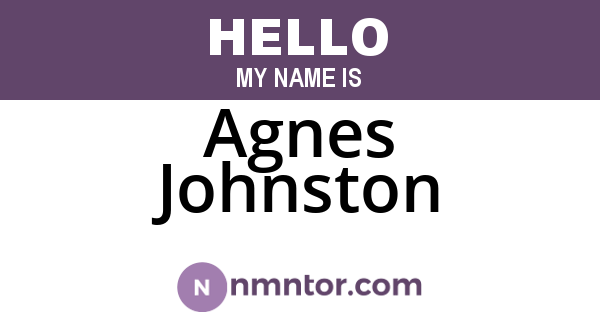 Agnes Johnston