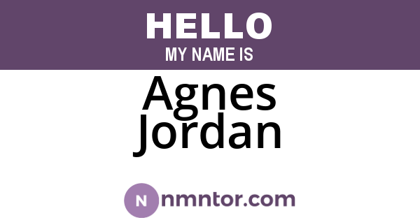 Agnes Jordan