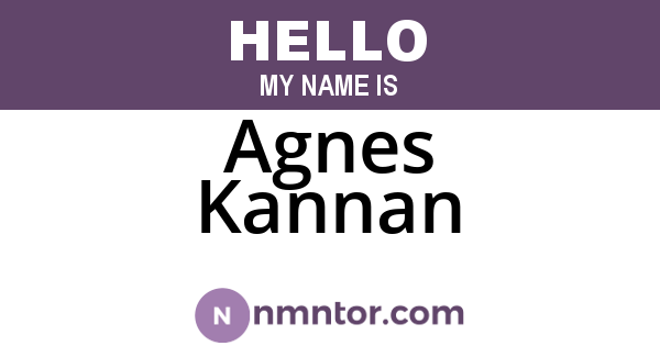 Agnes Kannan