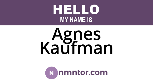 Agnes Kaufman