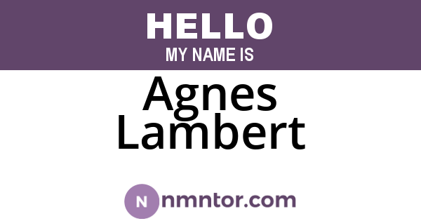 Agnes Lambert